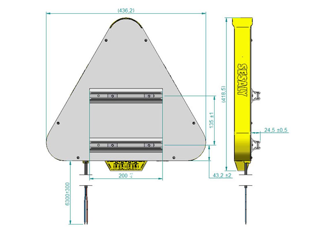 TRIFLASH LED 500mm AK5 CL2 - 12/24V - SIMPLE FACE MONTAGE RAIL